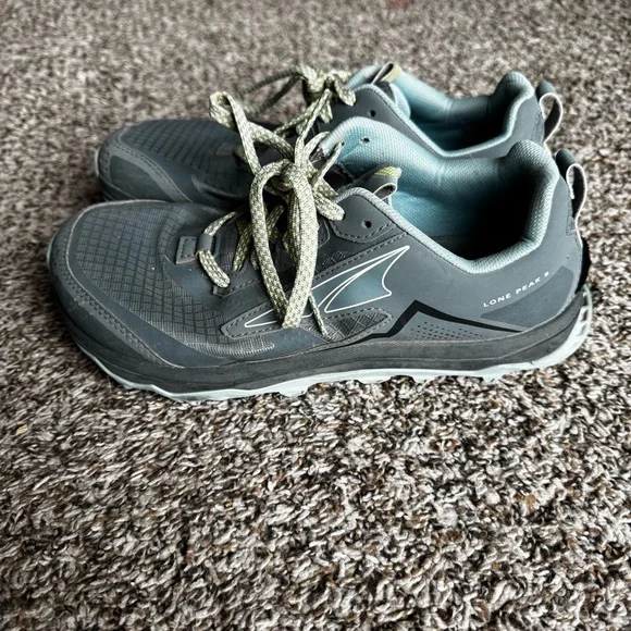 Altra Women’s 8 Lone Peak 5 Grey Blue Trail Hiking Athletic Shoe - Picture 3 of 9